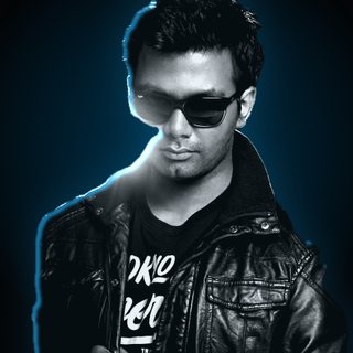 Zoheb Khan, founder of Audioqube, in sunglasses and a leather jacket